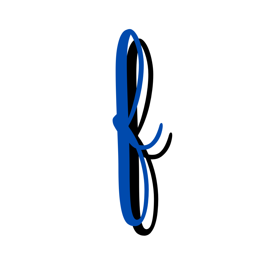 Lettera F in corsivo